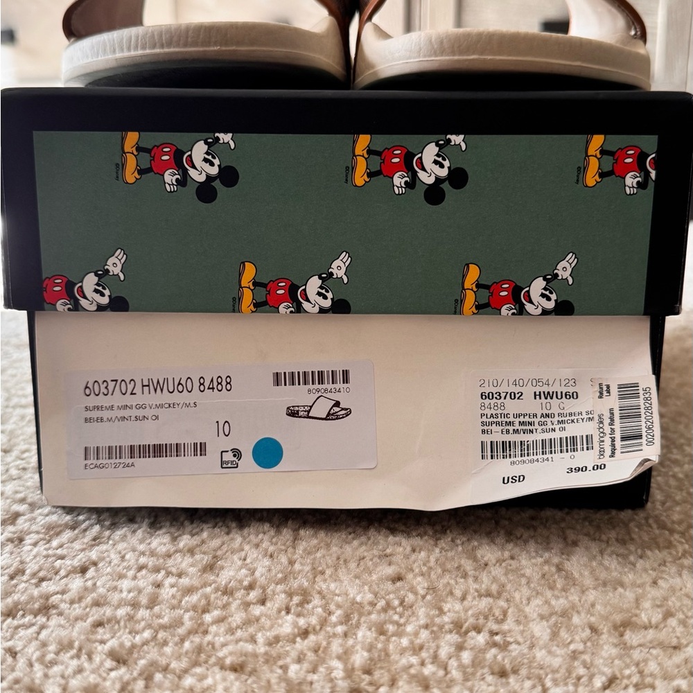 Gucci Green Mickey Mouse Slides - Picture 8 of 9
